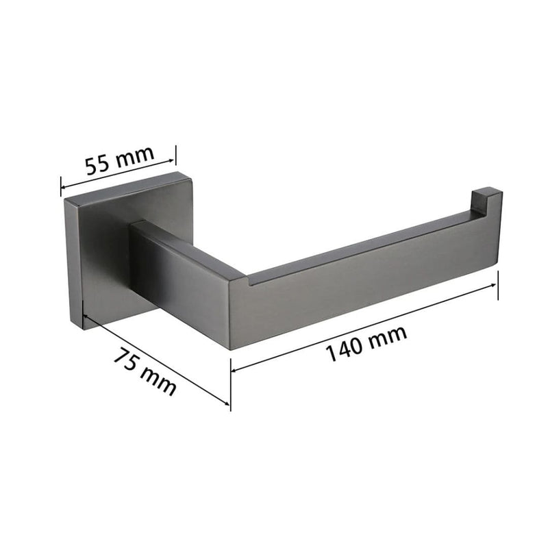 Kit Acessórios Para Banheiro 5 Peças Inox Grafite Escovado