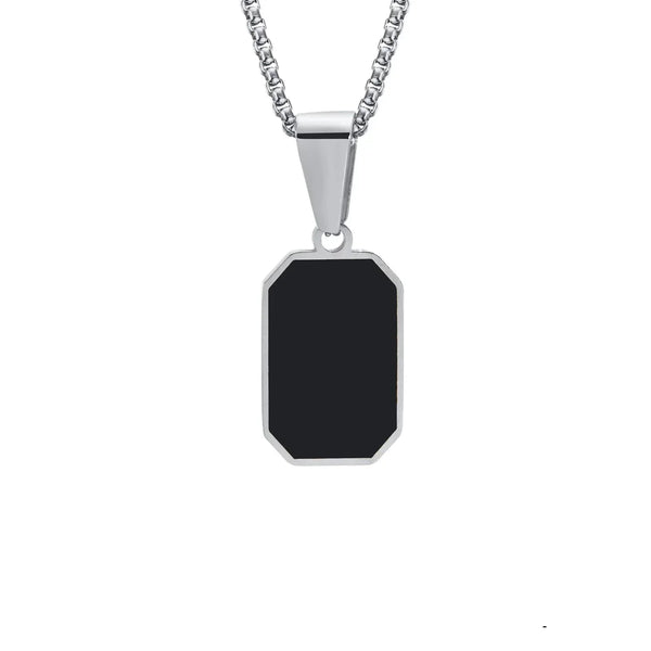 Colar Masculino com Pingente Preto