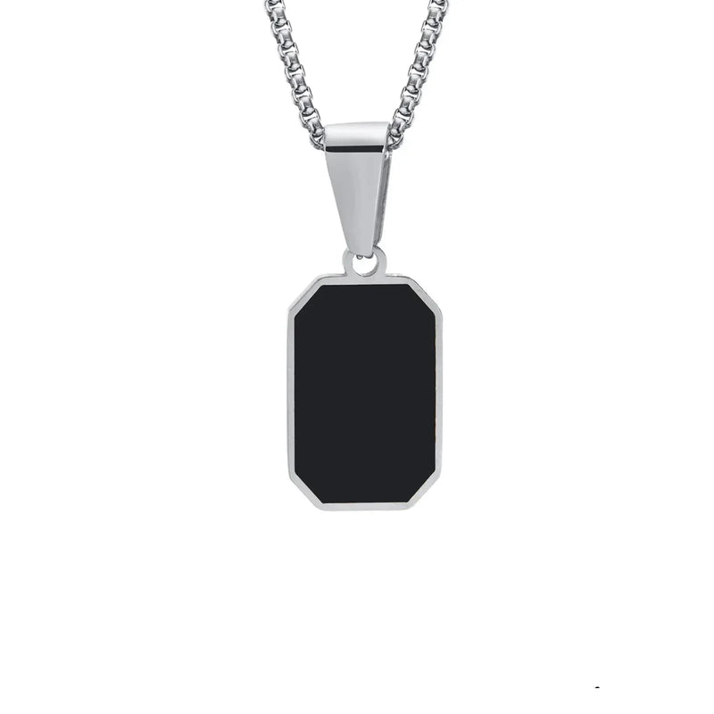 Colar Masculino com Pingente Preto