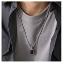 Colar Masculino com Pingente Preto