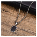 Colar Masculino com Pingente Preto