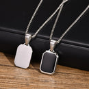 Colar Masculino com Pingente Preto