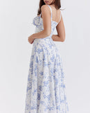 Vestido Midi Floral com Fenda Lateral