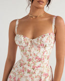 Vestido Midi Floral com Fenda Lateral