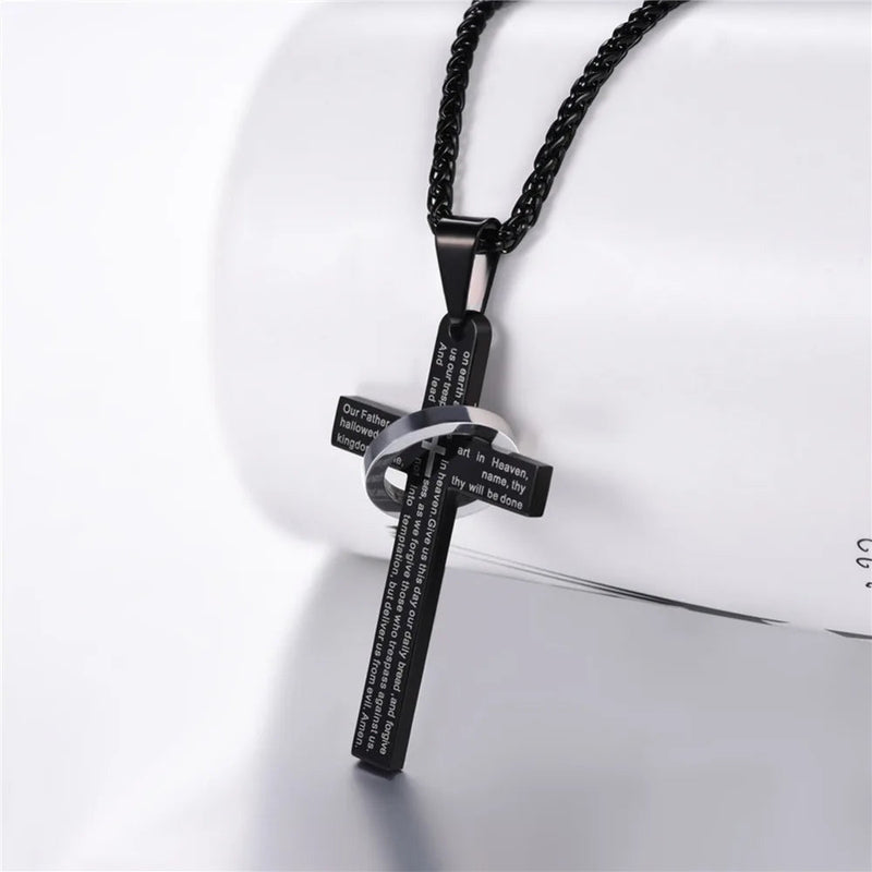 Colar Masculino Crucifixo Cruz da Aliança em Aço 316L
